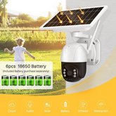Smart Solar Powered 5MP Wireless Outdoor PTZ Security Camera with Night Vision & 8GB SD Card